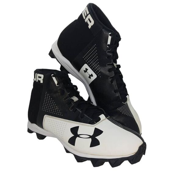 Under Armour Renegade Men's Pre-owned Black/White Football Cleats - sz. 13 - Picture 1 of 6